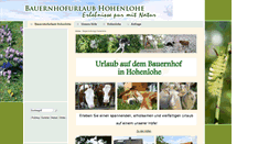 Desktop Screenshot of bauernhofurlaub-hohenlohe.de