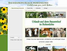 Tablet Screenshot of bauernhofurlaub-hohenlohe.de